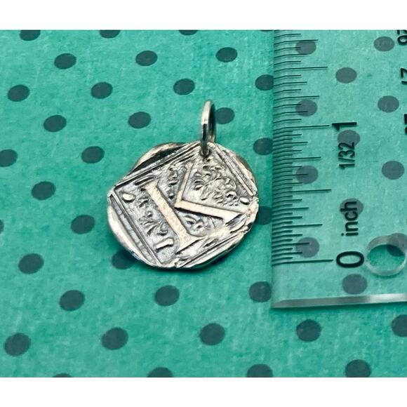 Waxing poetic monogram initial charm - Picture 1 of 5